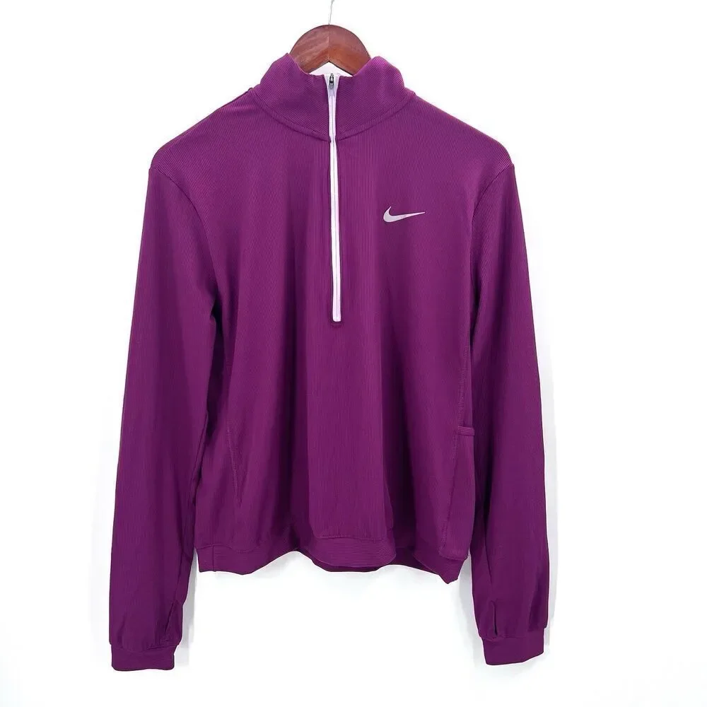 Nike Dri-Fit Element Half Zip Pullover Long Sleeve Running Purple